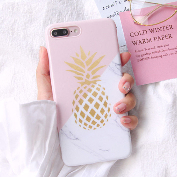 Separated&Struggling Accessories - Pineapple Marble  Splice TPU Case Iphone 8 Plus